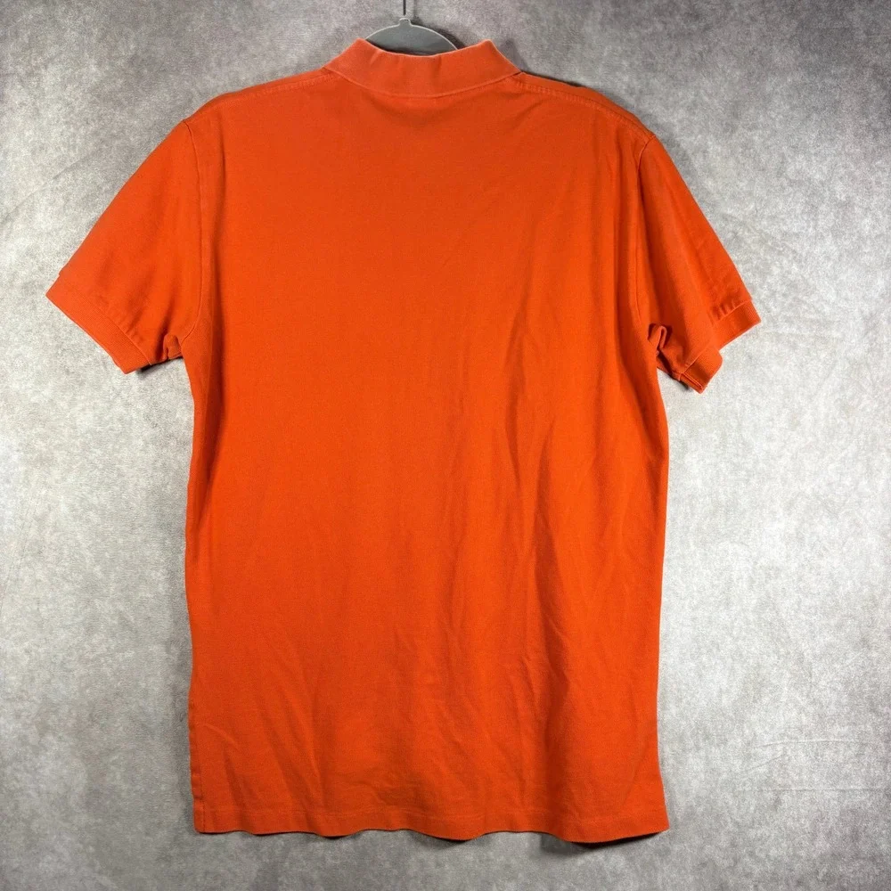 Polo Ralph Lauren Polo Shirt Mens M Orange Classic Fit Short Sleeve Pique Cotton